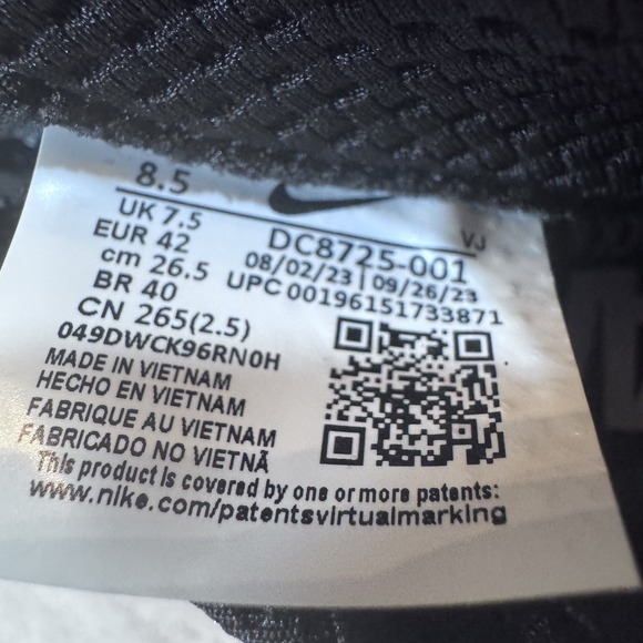 Nike Zoom Rival Distance‎ Track Shoes Mens 8.5 Black White DC8725-001 Spikes Bag - Picture 8 of 10